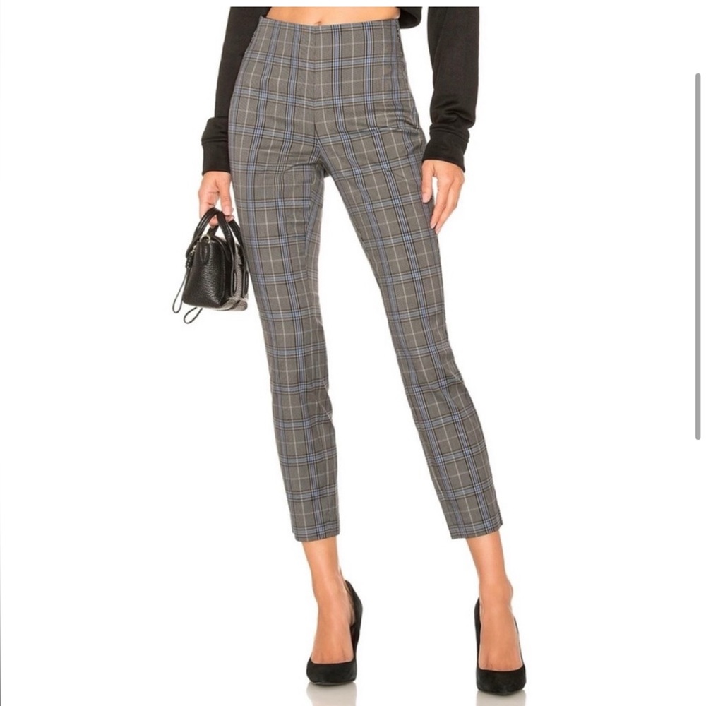 Rag & Bone Gray & Blue Plaid Ankle Pants